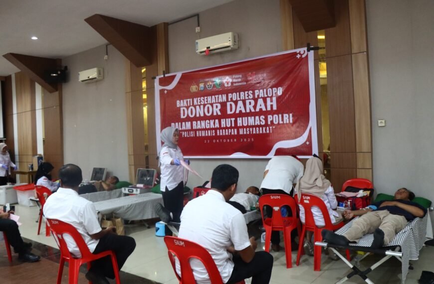 Humas Polres Palopo Gelar Donor Darah Sambut HUT Humas Polri ke-74