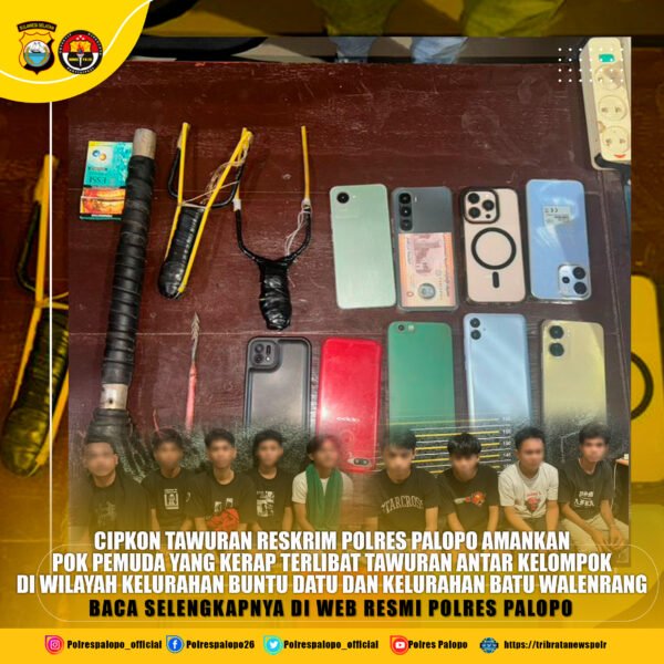 Cipkon Reskrim Polres Palopo Amankan Pok Pemuda Terlibat…